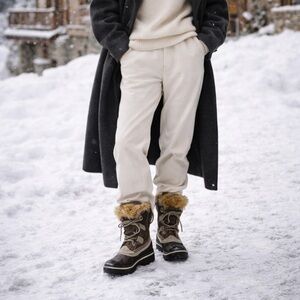 Sorel Black Winter Boots with Faux Fur